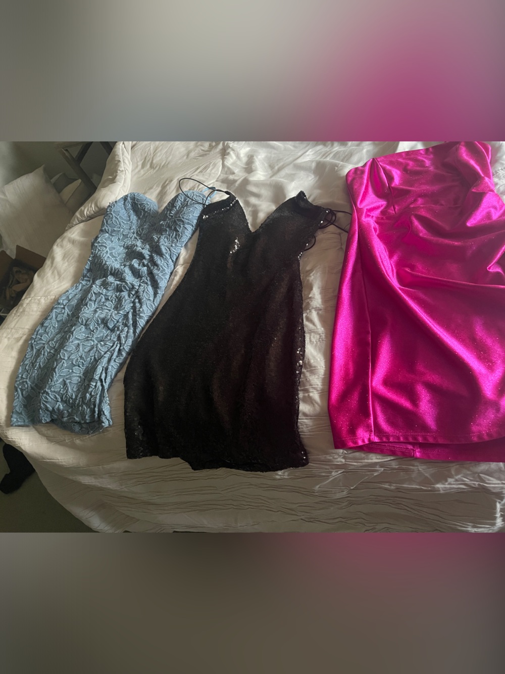 3 size small, stretch, spaghetti dresses